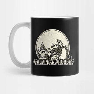 Drawing retro Vintage Calvin and Hobbes Burst Out Laughing Mug